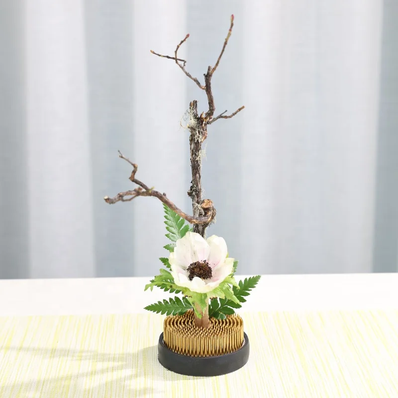 round kenzan flower frog 8 centimeters set floral florist garden insert holder tools Copper Material japanese ikebana kenzan