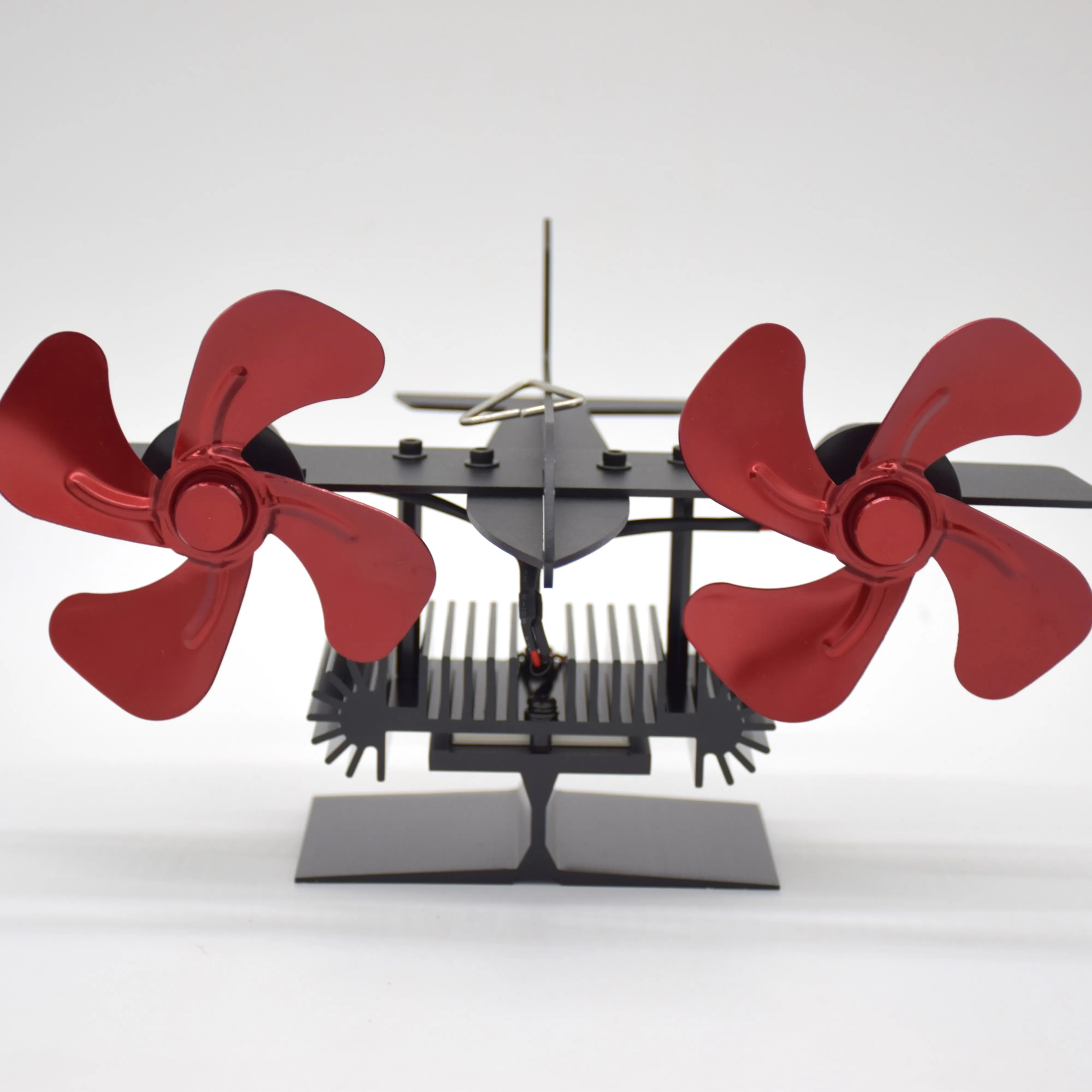 Hot Popular Outdoor Camping Heater Wood Stove Silent Ecofan Pellet Fireplace 8 Blades  Heat Powered Double Stove Fan