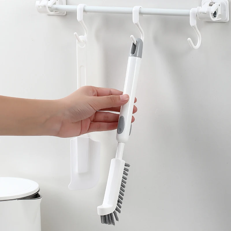 Durable Telescopic Kitchen cleaning brush Long handle Right angle brush Head Bottle bottom brush