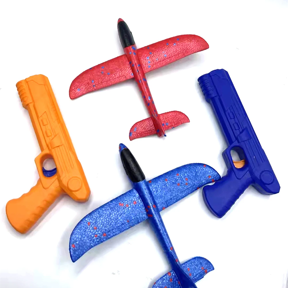 Throwing Catapult Air Plane Airplane Toy One-Click Ejection Model Foam Airplane  Shooting Foam Plane Toys with Launcher