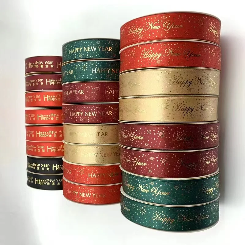 Christmas red green snowflake reindeer ribbons for Birthday New Year Christmas gifts wrapping packaging festival party supplies