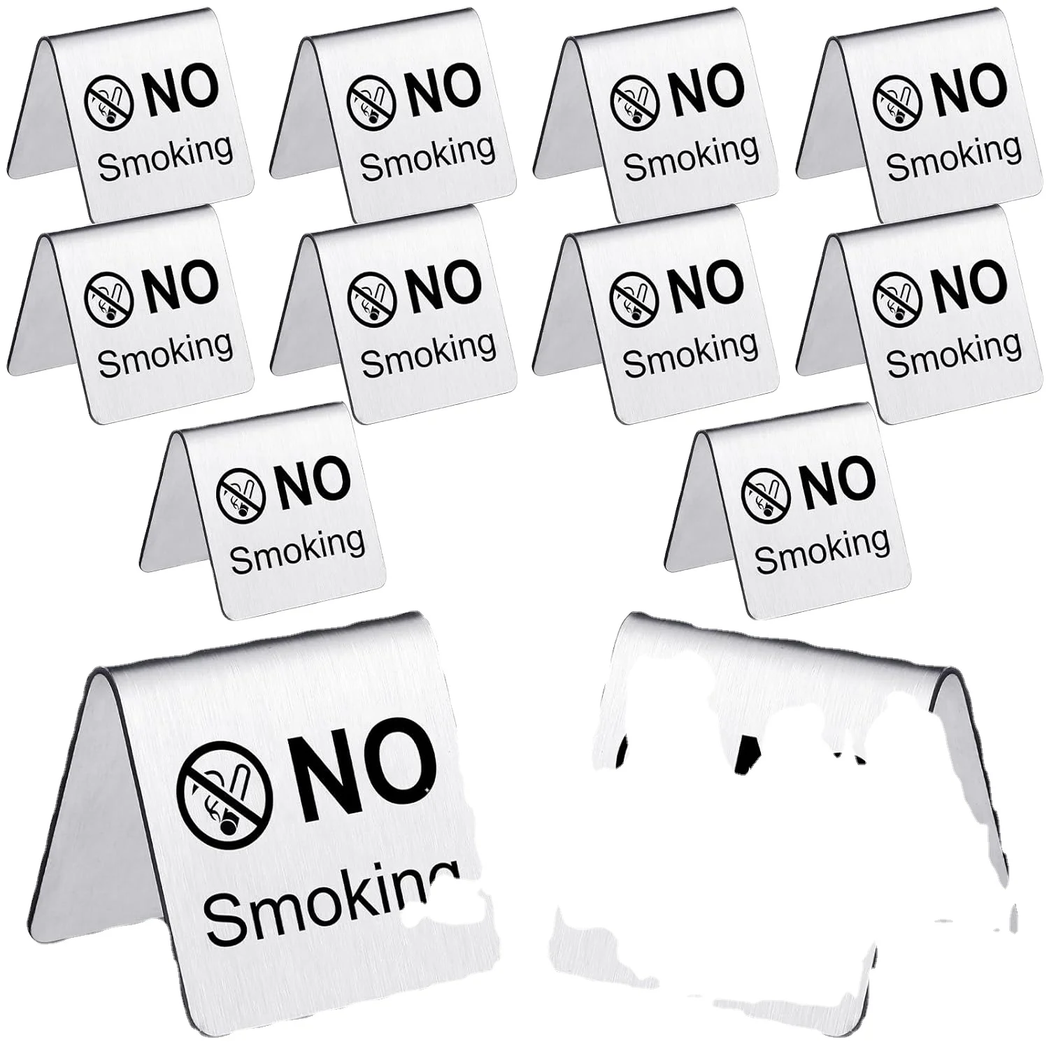 Stainless steel smoke-free desk logo card tent non-smoking office desk logo indicator suitable for room business sign