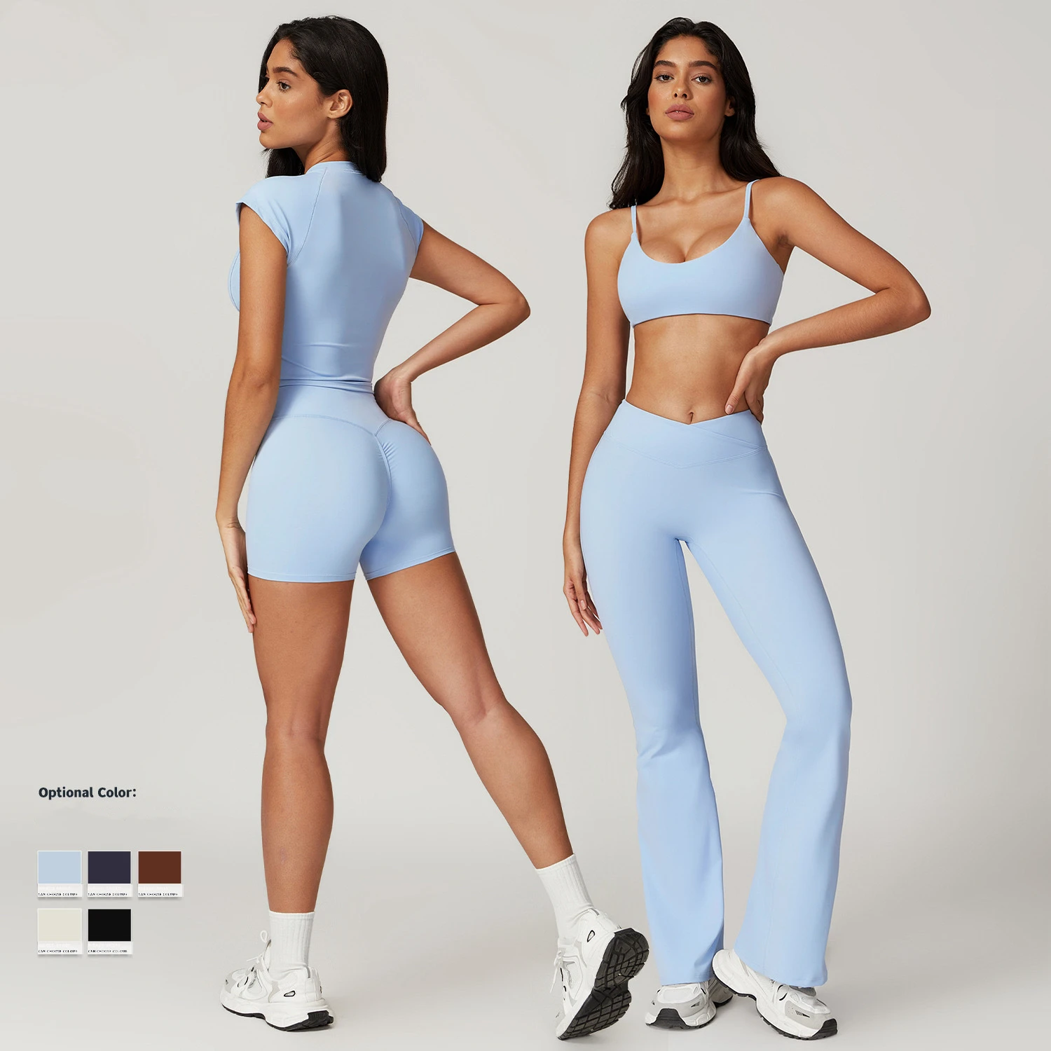 Factory Direct Sale 4pcs Leggings Sets for Women Best Price Workout Sets Quick Dry Sportswear Wear Sets Women