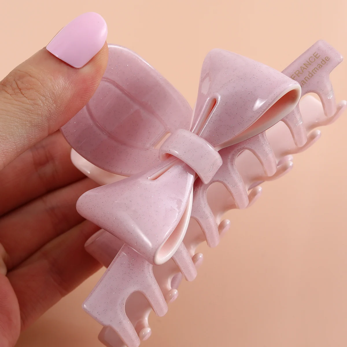 fashion beige ivory colour basic  custom acetate hair claw  bows hair claw clip for women