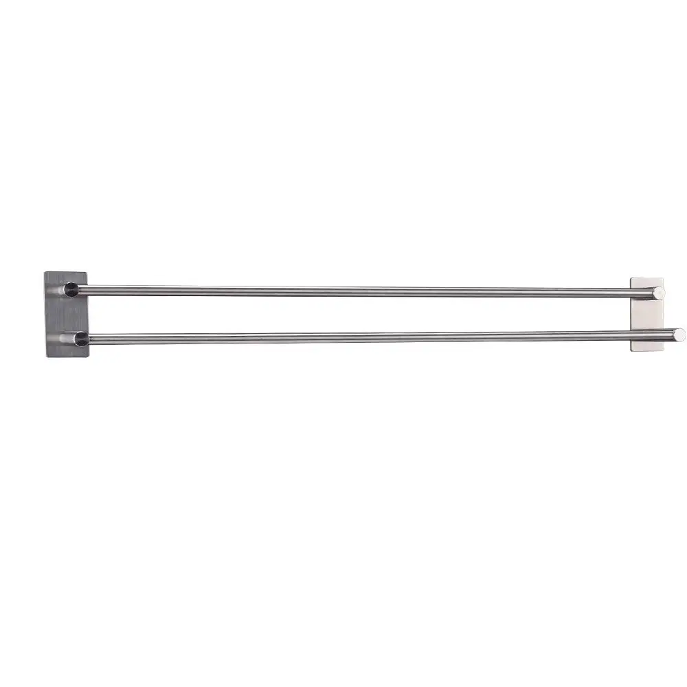 
Wholesale No Drilling Wall Mounted Self Adhesive Double Modern Towel Bar with hooks 