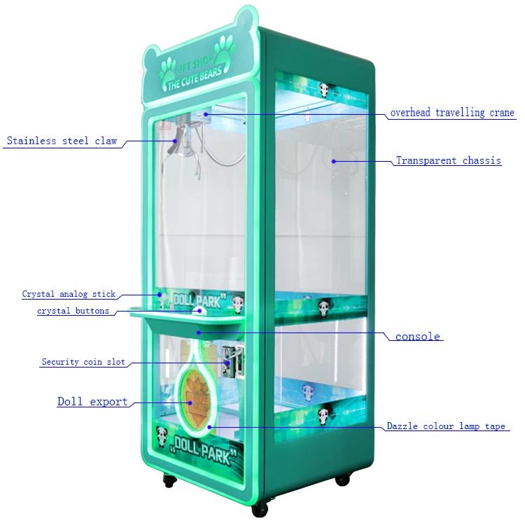 lifun customized Cheap Coin Operated Game Machine Toy Vending Arcade Claw Crane Machine Claw Machine With Bill cash Acceptor