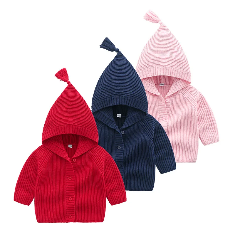 
Wholesale Adorable Baby Infant Knitted Jacket Coat Sweater Hooded 