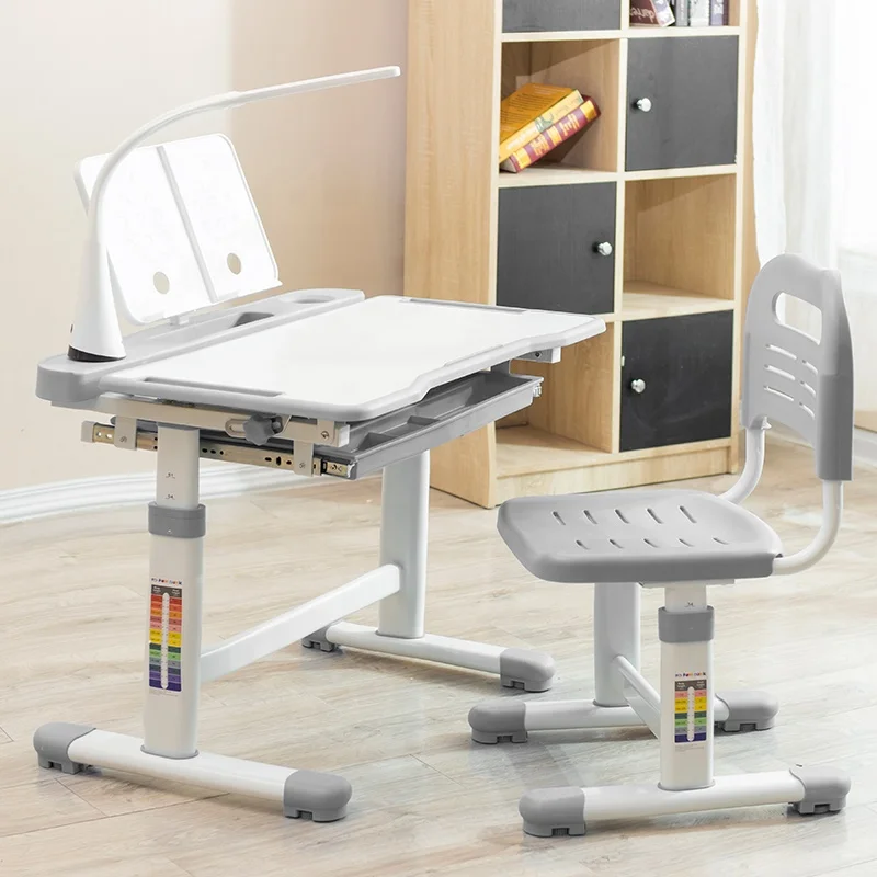 Height Adjustable Kids Study Desk Table Wood