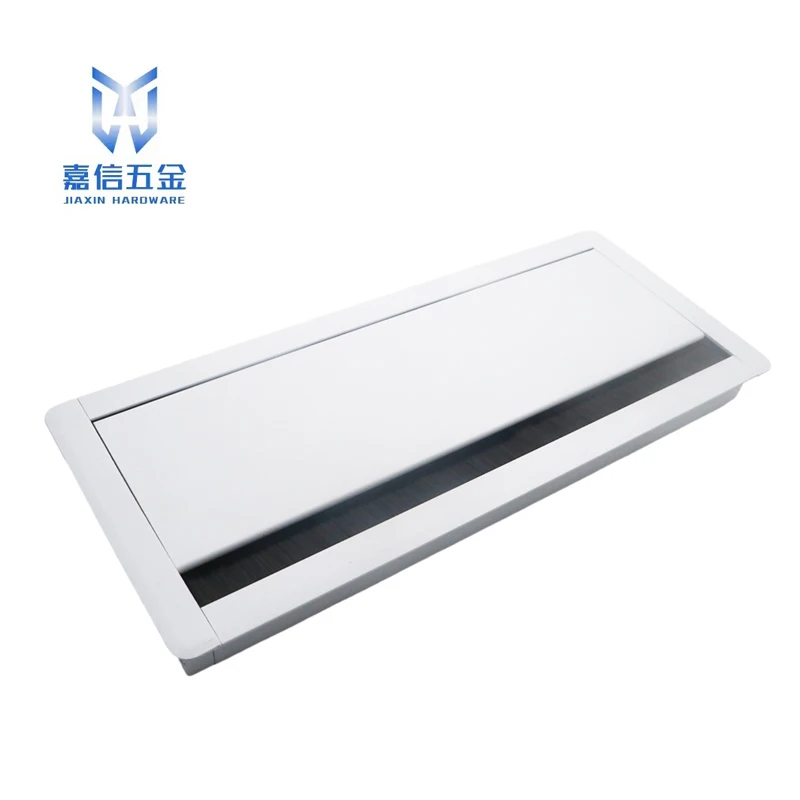 Office Desktop Aluminum Cable Management  Soft Closing Grommet Box Cable Grommet