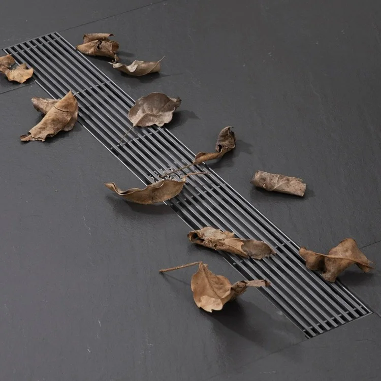 Wholesale china wholesale linear drain shower black stainless steel floor drain linear drain with Water diversion line