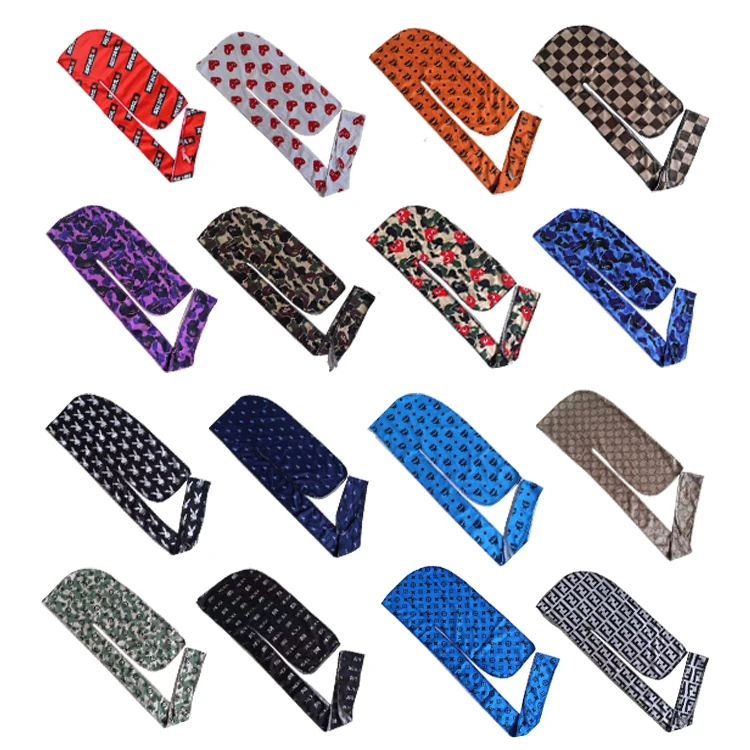 Factory Hot sale Thick fabric different pattern durag hat bandana for adults and kids