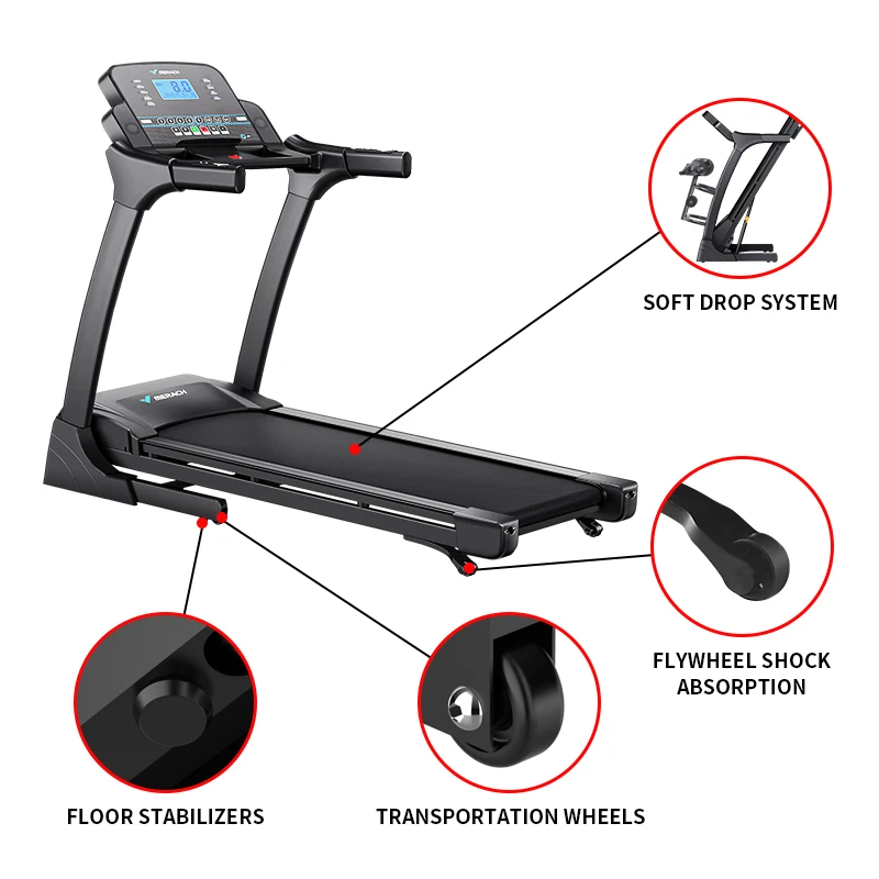 MERACH Wholesale High Quality Multifunction Electric Gym Equipment Professional Music Home Treadmill