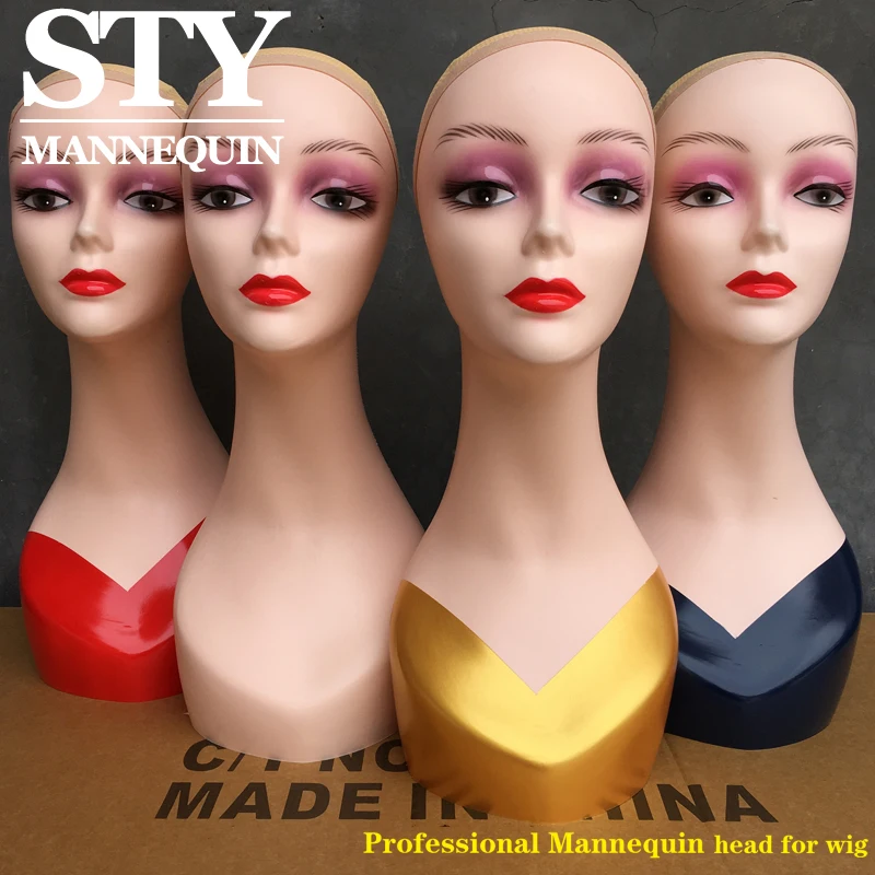 Factory wholesale female mannequin realistic head african american mannequin head with stand mannequin for jewellery display