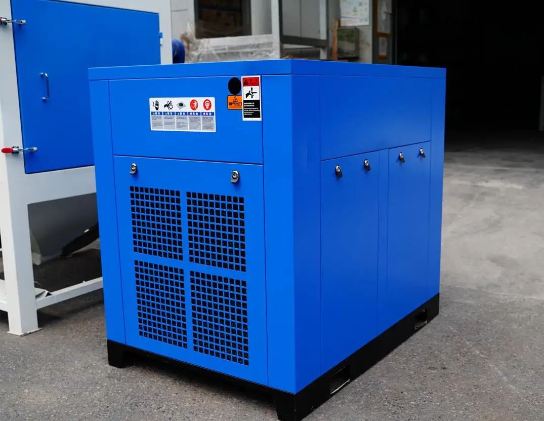Dry sandblasting machine with air compressor