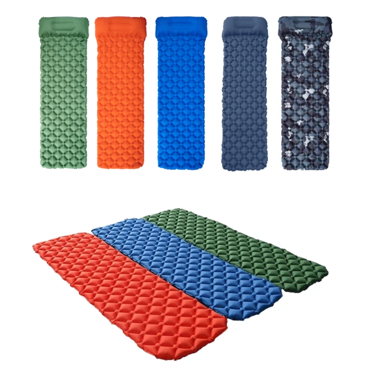 Wholesale Outdoors Tent Backpacking Hiking Thick Air Pad With Pillow Compact Camping Mat