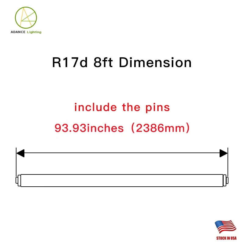 Advance lighting most popular North American high brightness G13 R17D FA8 2400mm 45W T8 LED tube light