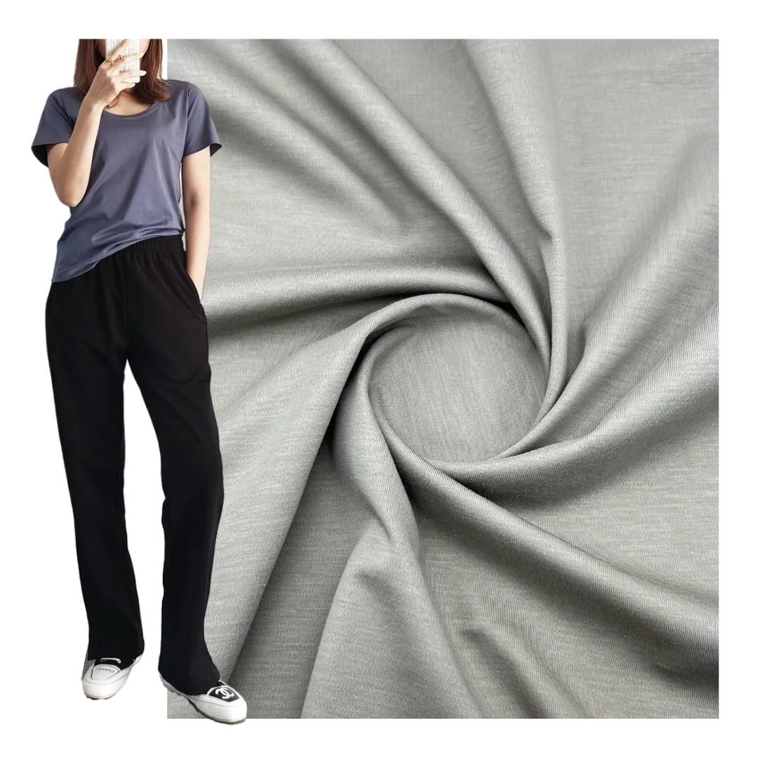 organic cotton mercerized fabric Double Faced jersey knit fabrics wholesale custom printing for men women dresses tshirt 2024