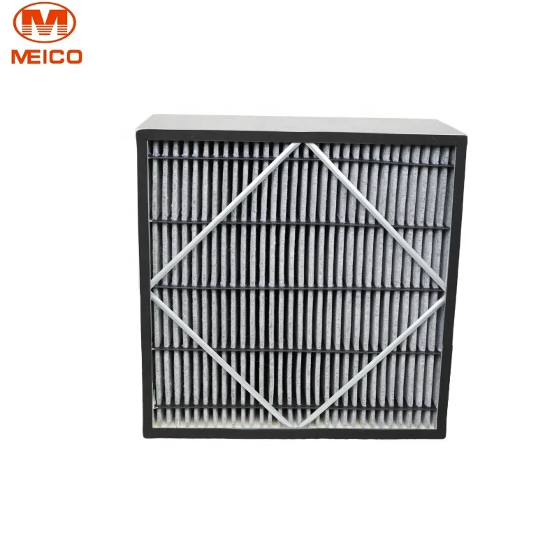 Chemical HEPA Filter Deep Pleat Filter Synthetic Fiber Aluminum Frame Pleated Box Air Filter Air Cleaning Equipment