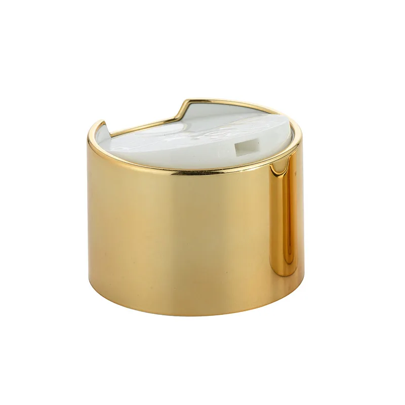 Hot sale shampoo bottle dispensing pressure plate cover aluminum gold silver disc top cover