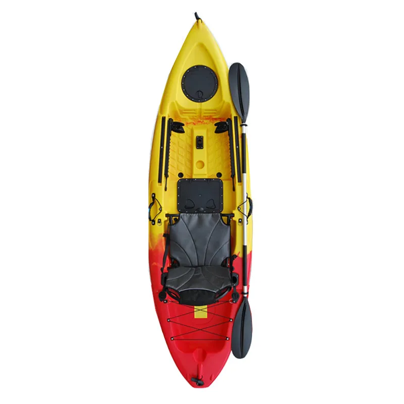 Polyethylene Peddle Sea Kayak Canoe Trade Sit Pedal Aluminum Frame Seat Equipped One Person Fishing Kayak