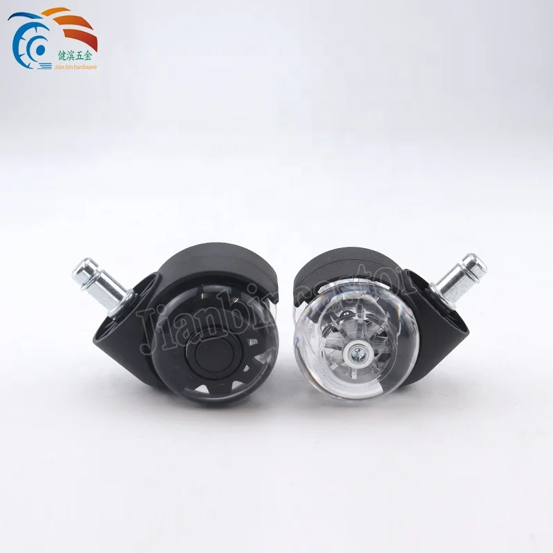 50mm 5 piece/Set casters roller blade office chair silicone caster PU Half transparent castor wheel