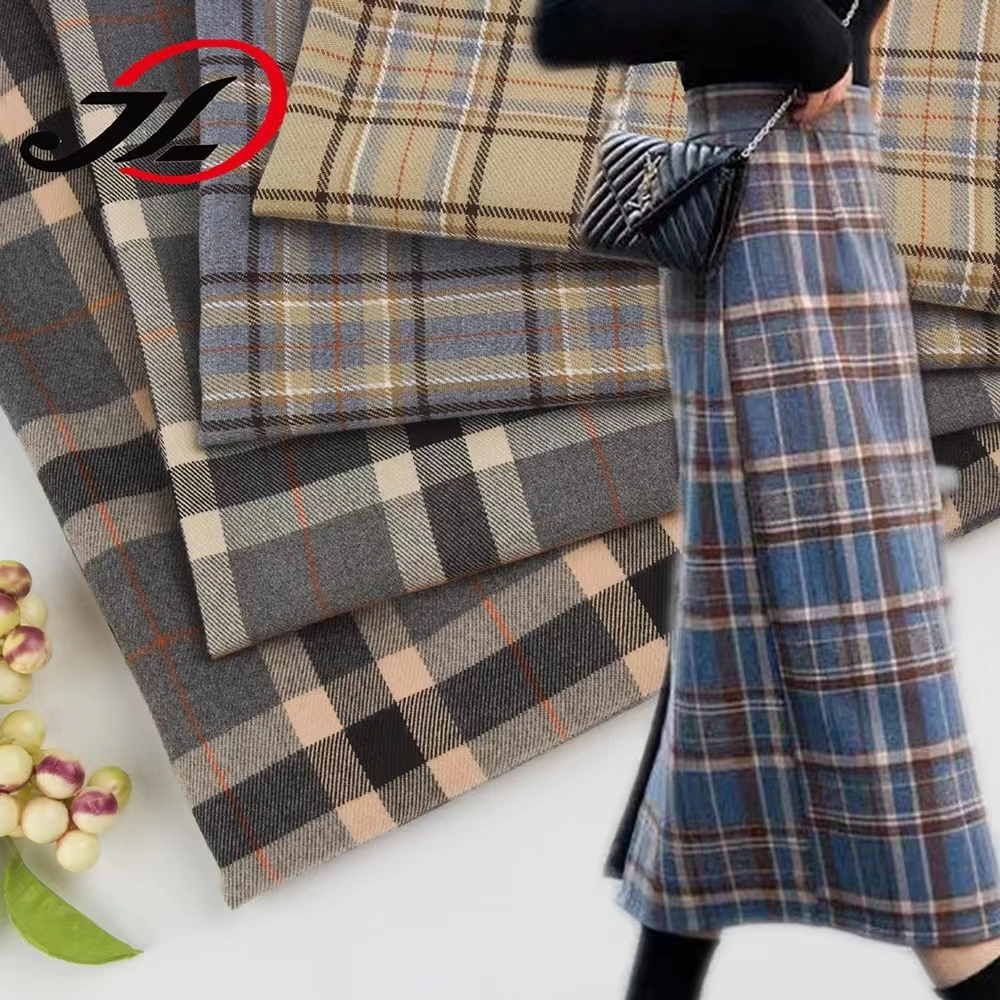 Spring and Autumn TR Textile tartan design check pattern fabric brushed plaid fabric for coat
