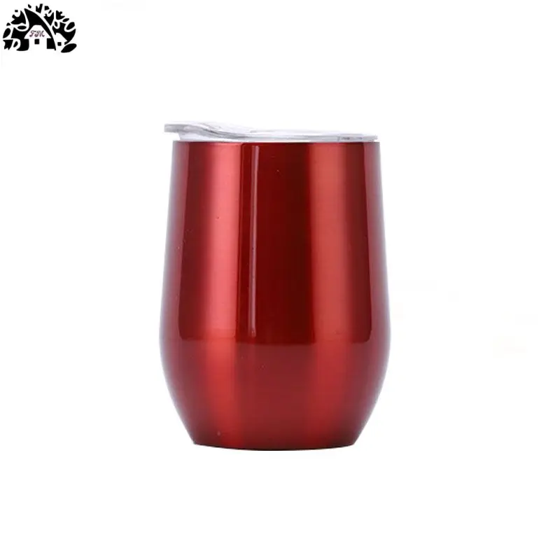 Wholesale 12oz Custom logo Eggshell Gift cups Double stainless steel wine glasses portable egg pot belly cups