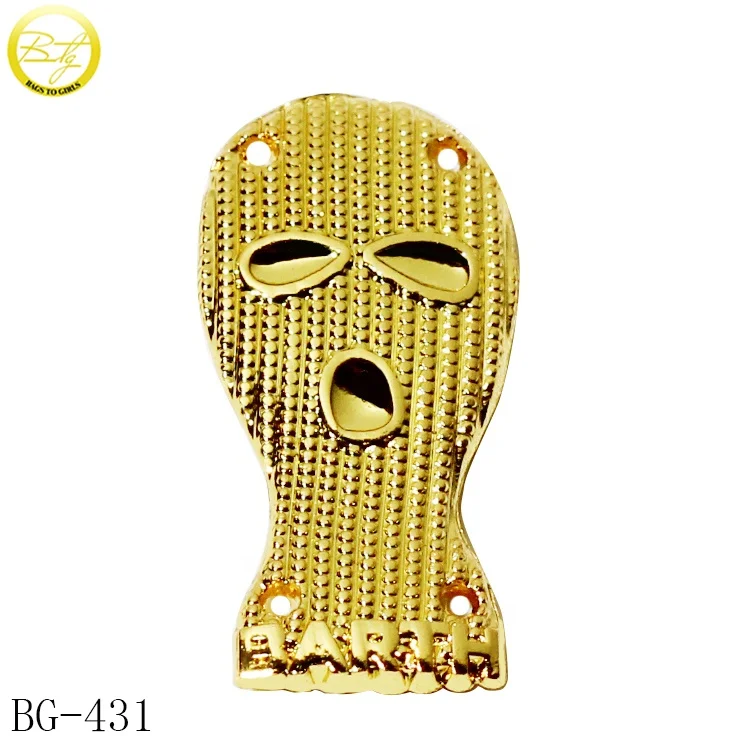 New vintage scarf accessory gold chain tags clothing metal brand plates sewing alloy logo label for hijab