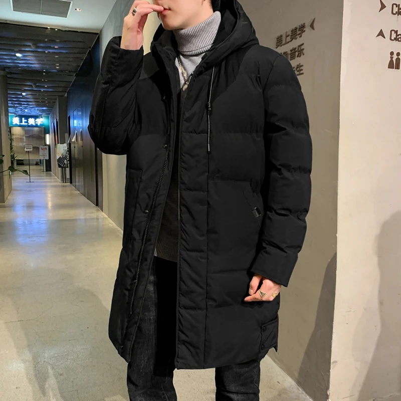 Winter Cotton-padded Jacket Mid-length Cotton-padded Jacket Korean Men Thick Warm Mens Down Padded Jacket Hooded Coat