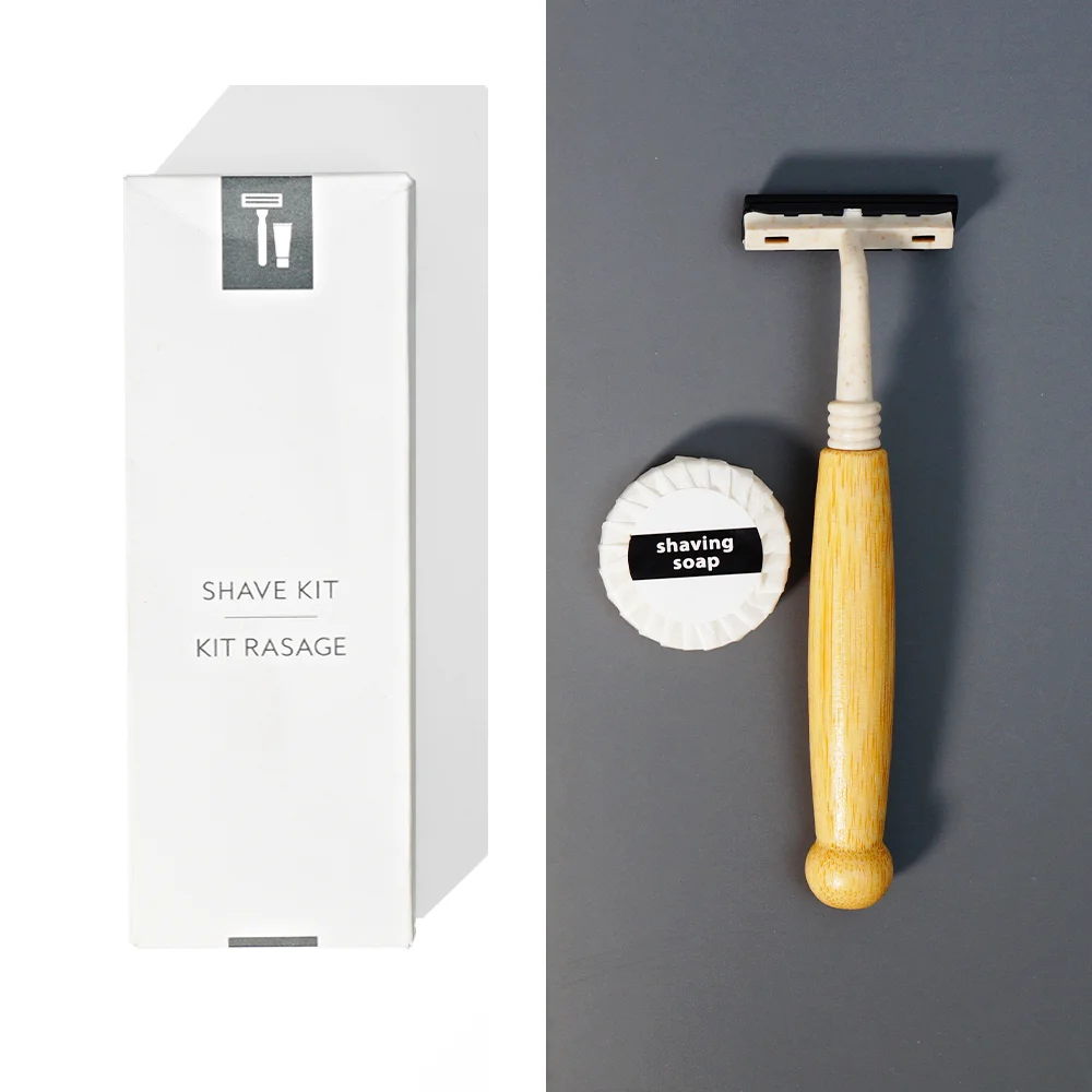 Hotel Disposable Manufacturer Customized Packaging Wood Disposable Razor With Shaving Cream