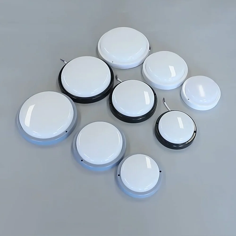 Ningbo External Outdoor Oval Round Large Black Ceiling LED Bulkhead Wall Light 8W 12W 15W 18W 20W 22W Bulkhead Lamp Plastic IP54