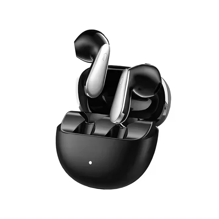 2024 New True Wireless Bluetooth Headset Half-In-Ear Sports Design 6 Microphone Active Noise Cancellation LED Adaptive Noise