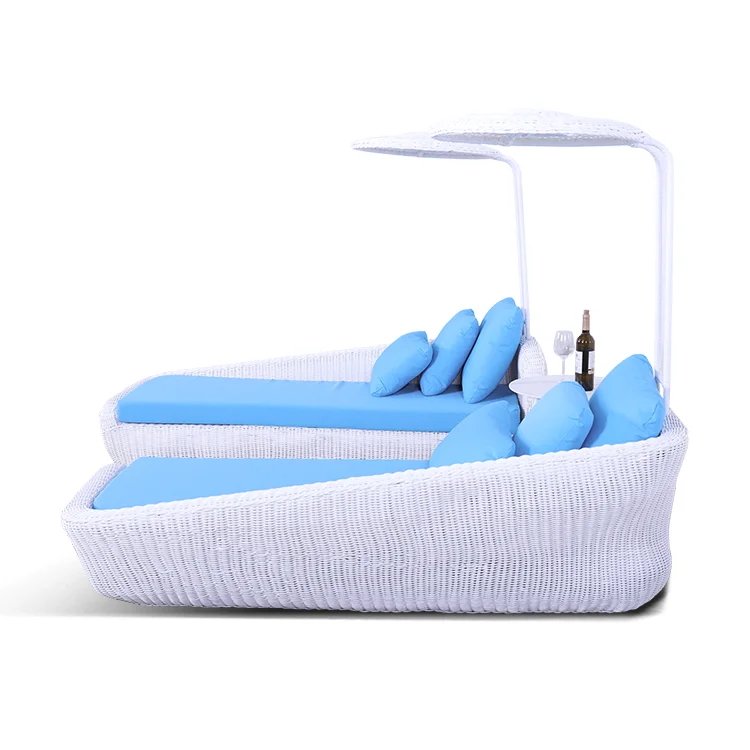 New design outdoor swimming pool daybed outdoor sunbed chaise lounges Rattan Chairs