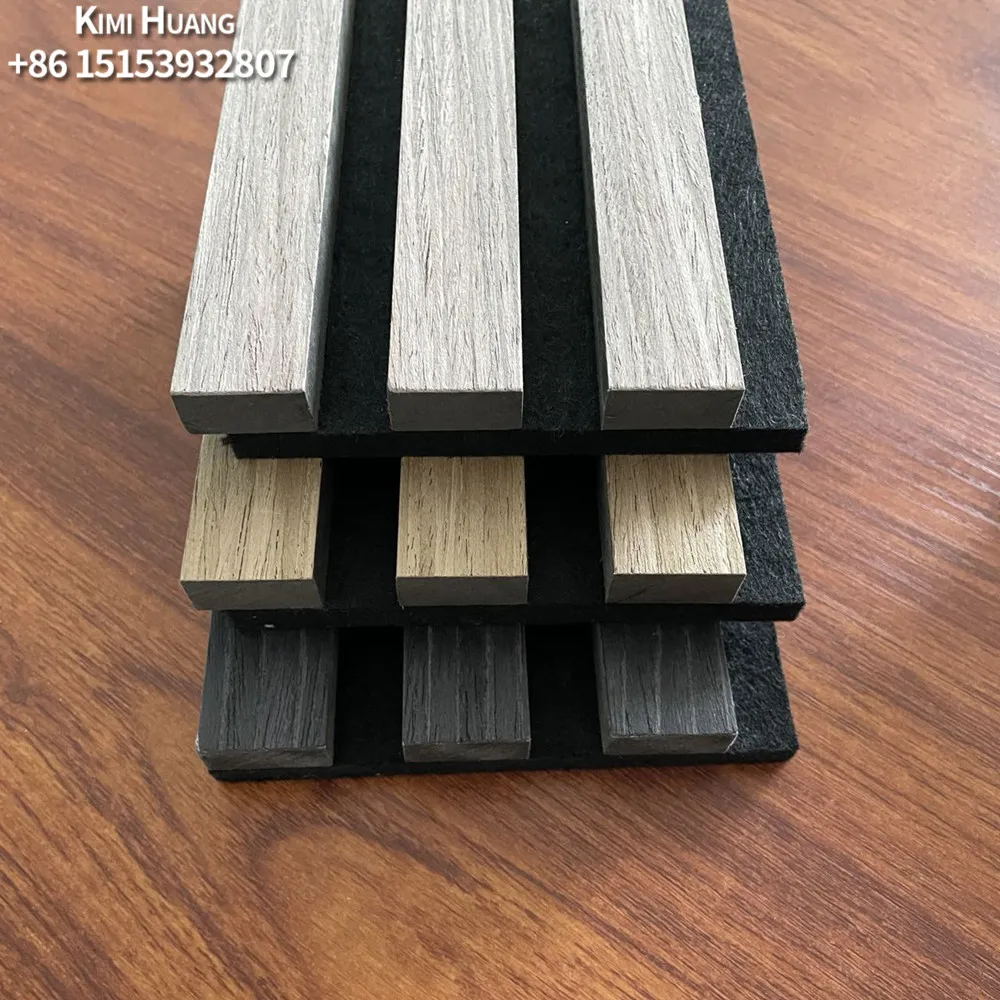 Custom wooden slat wall panel Acoustic MDF walls slatted cladding Interior TV back wall panels interior