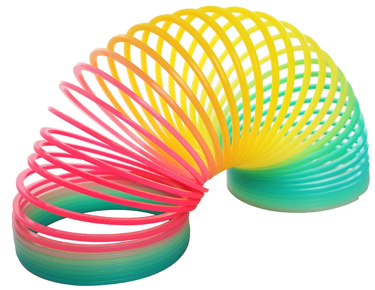 Wholesale  Multicolor Amazon hot selling Magic Educational Game Kids Plastic Spring Rainbow Ring Coil Toy