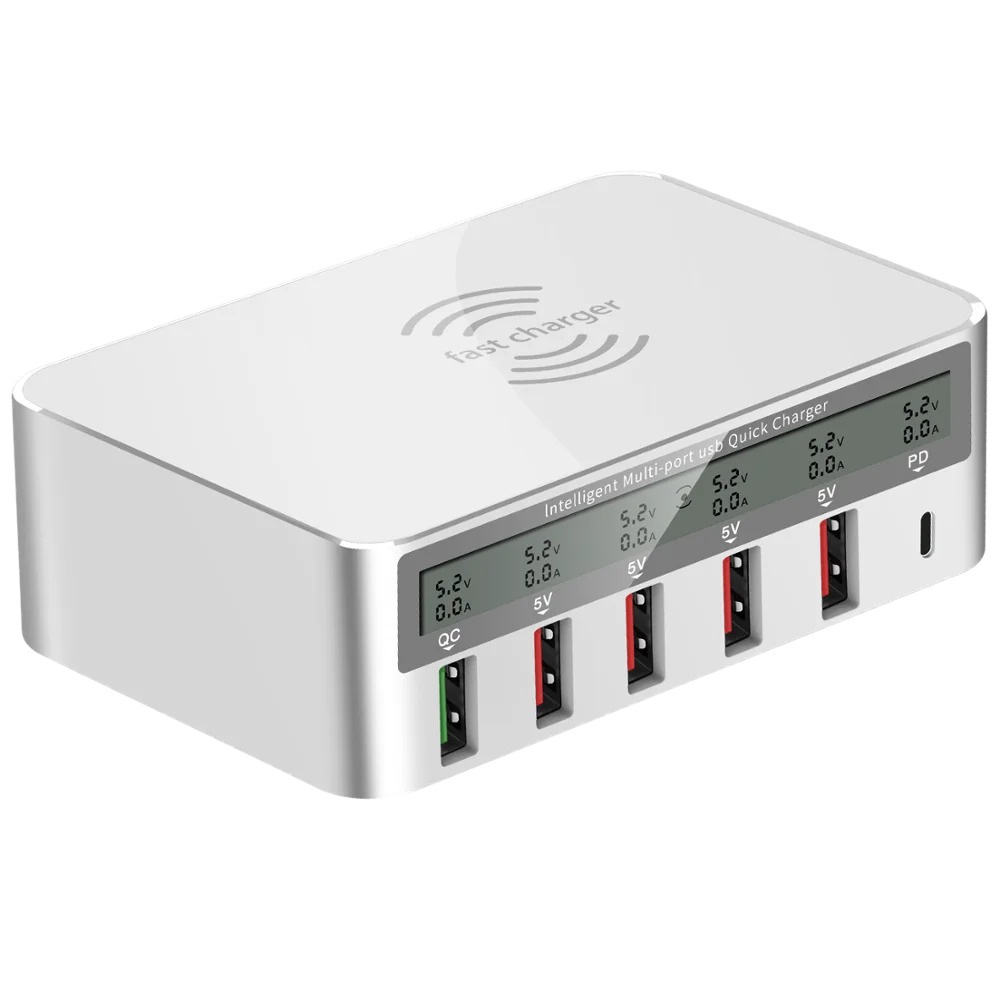  Многофункциональный умный зарядное устройство с 6 портами USB 18w2.4a Беспроводное для мобильного
