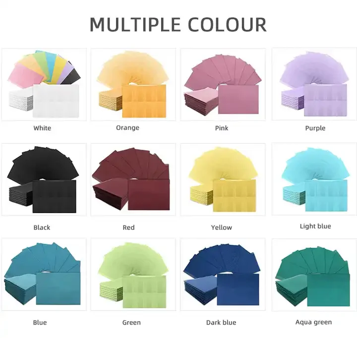 Colorful custom logo black white medical pink 3 ply disposable dental bibs for tattoo dental