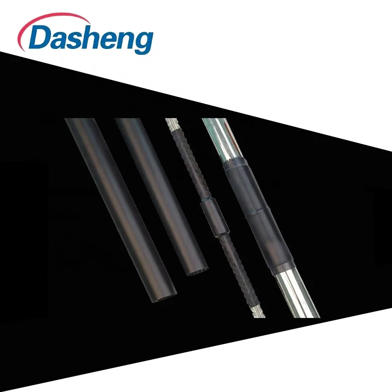 Black Factory supplier PE material high shrink ratio Medium wall heat shrink tube with glue for Insulation