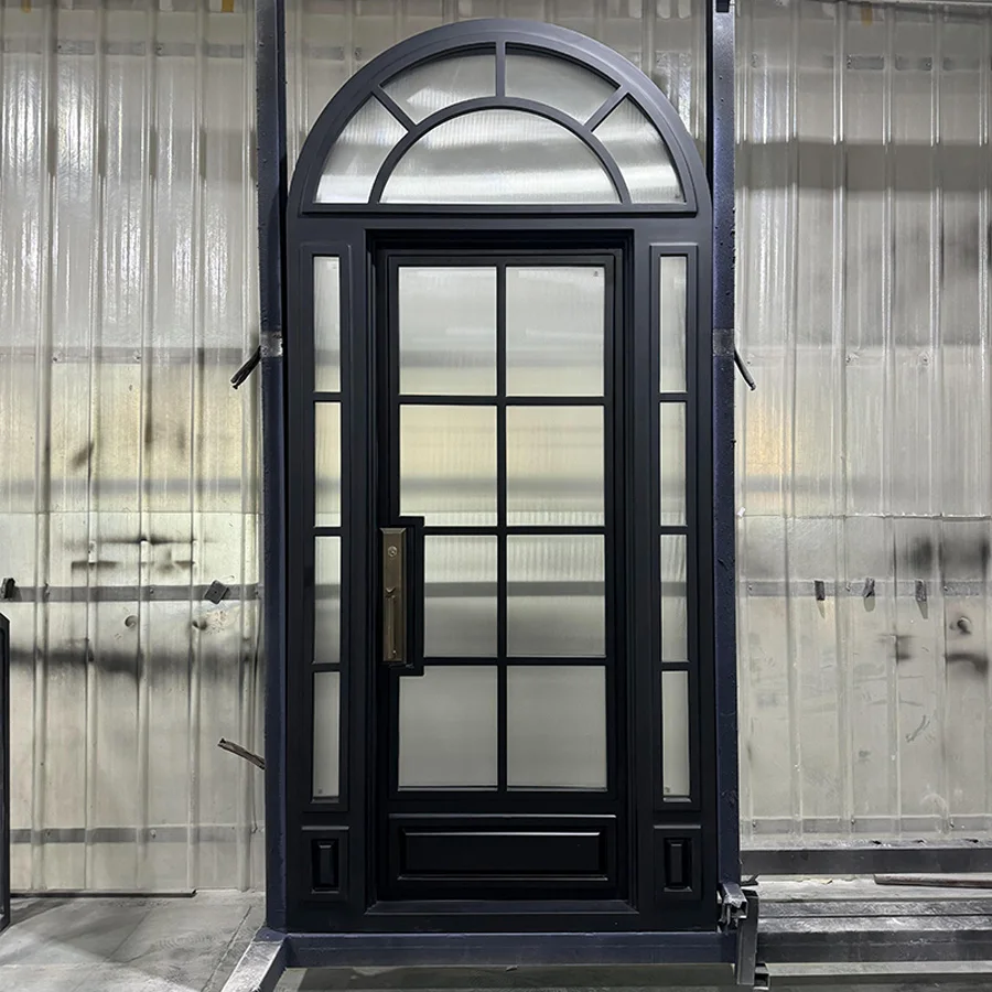 High quality modern smart lock large wrought iron interior french entry lattice door