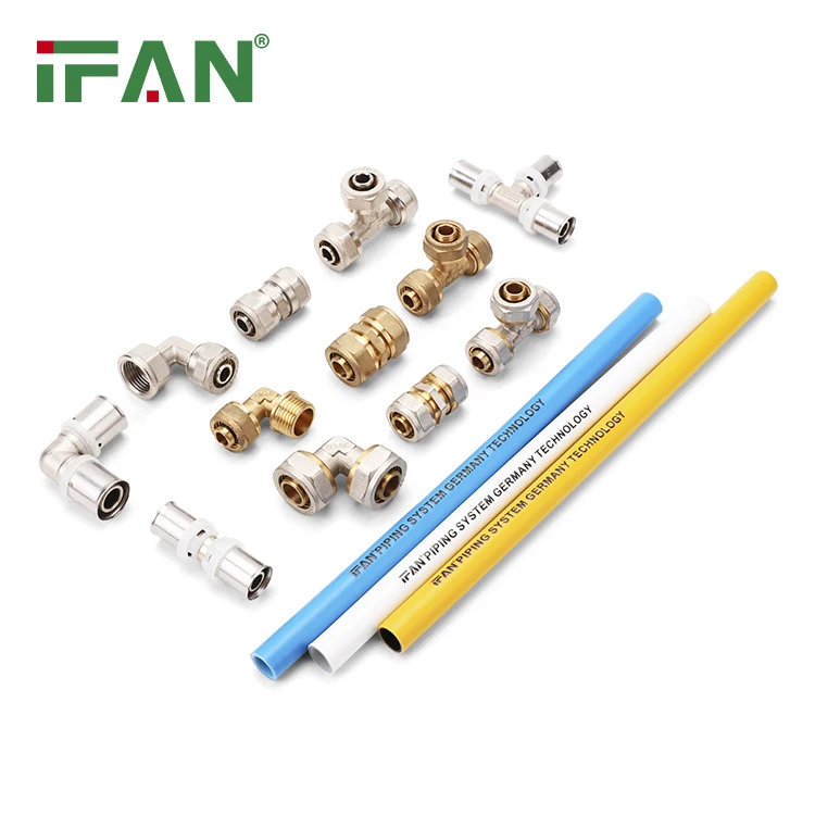 IFAN ISO15875 High Pressure PEX Fittings 16-32MM Double Colors Full Type Equal Tee PEX Compression Fitting
