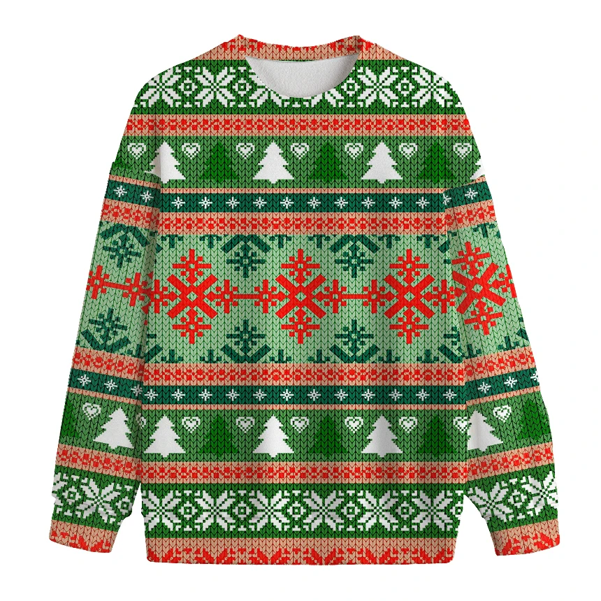 Unisex Ugly Christmas Sweater Jacquard Knitted Sweater Christmas Jumper Pullover Winter Patterns