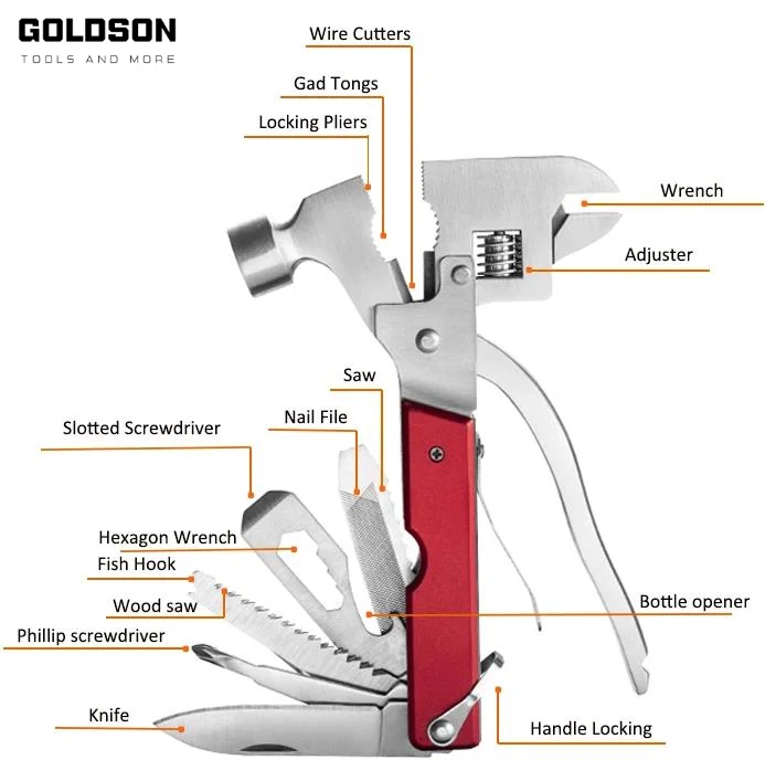 survival steel&aluminium multi hammer tool