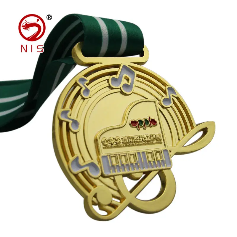 Gold souvenir trophies engraving production metal award medal producer