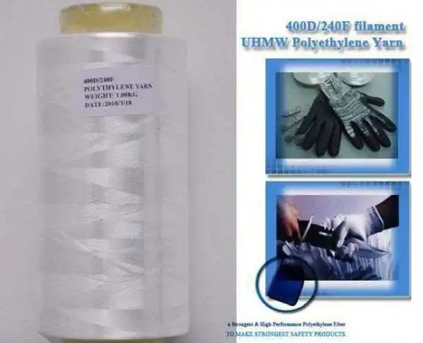 Fiber for Rope 10D-1600D UHMWPE Yarn, Ultra High Molecular Weight Polyethylene White Light Weight Fabric High Strength Thread