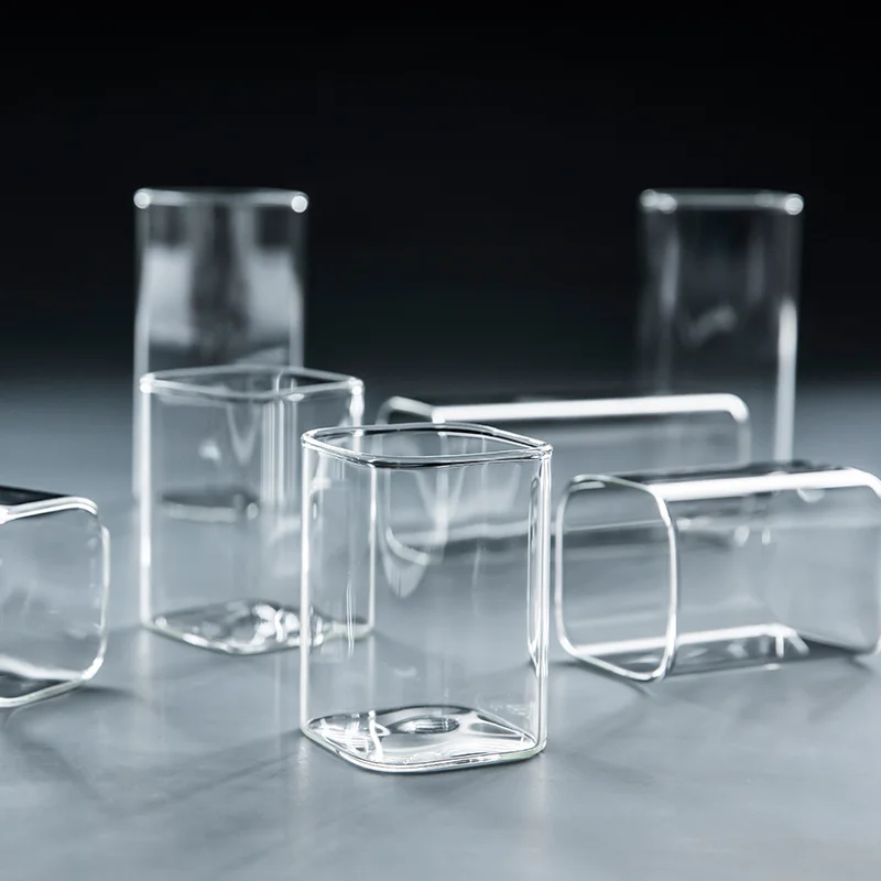 Hot Selling Square Glass Beer Mugs Drinking Beer Glass Cups for Home Bars