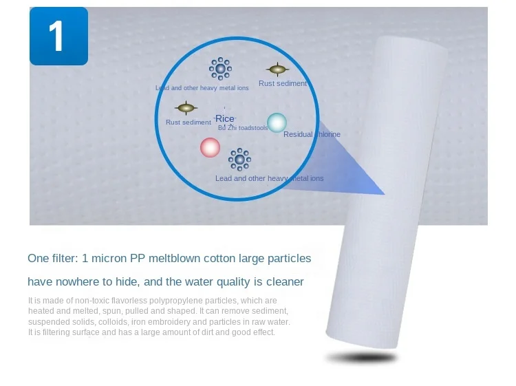 PP melt blown filter element Water purifier straight drinking machine filter pp cotton sedimen filter cartridge 10Inch 5 micron