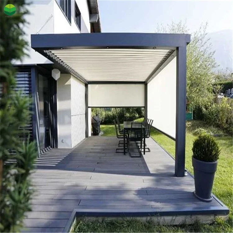 Customizable Aluminum Pergola Gazebo & Pavilion Garden Adjustable Outdoor Louvered Roof Waterproof Motorized Gazebo