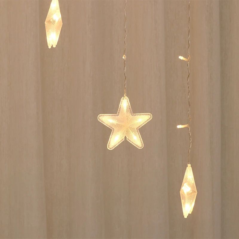 Star Led Christmas Halloween Holiday String Led lighting Window Icicle Curtain Decoration Fairy Lights