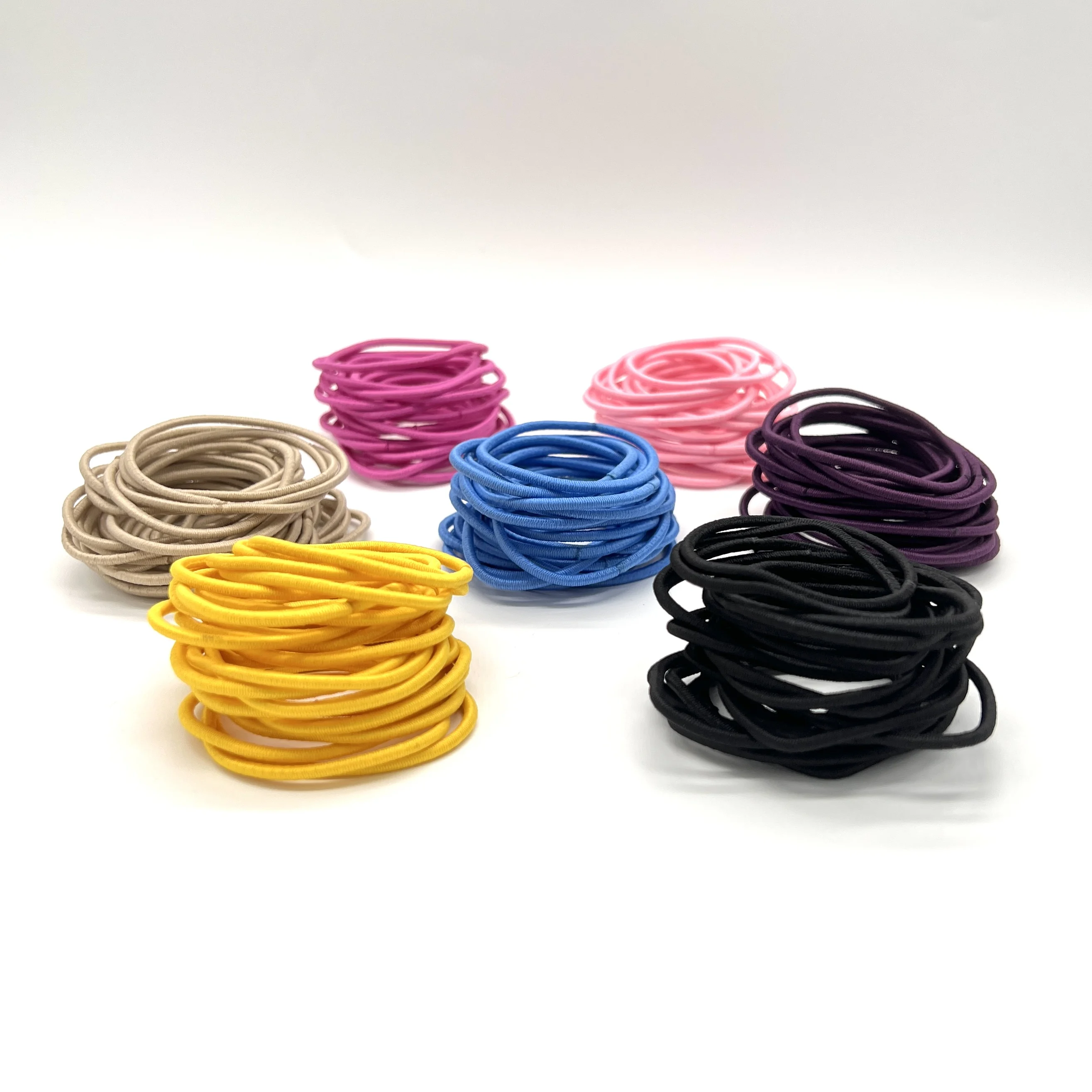 Color Wholesale 2mm no metal connectors Nylon elastic hair rubber elastic hair band Women, children, girls
