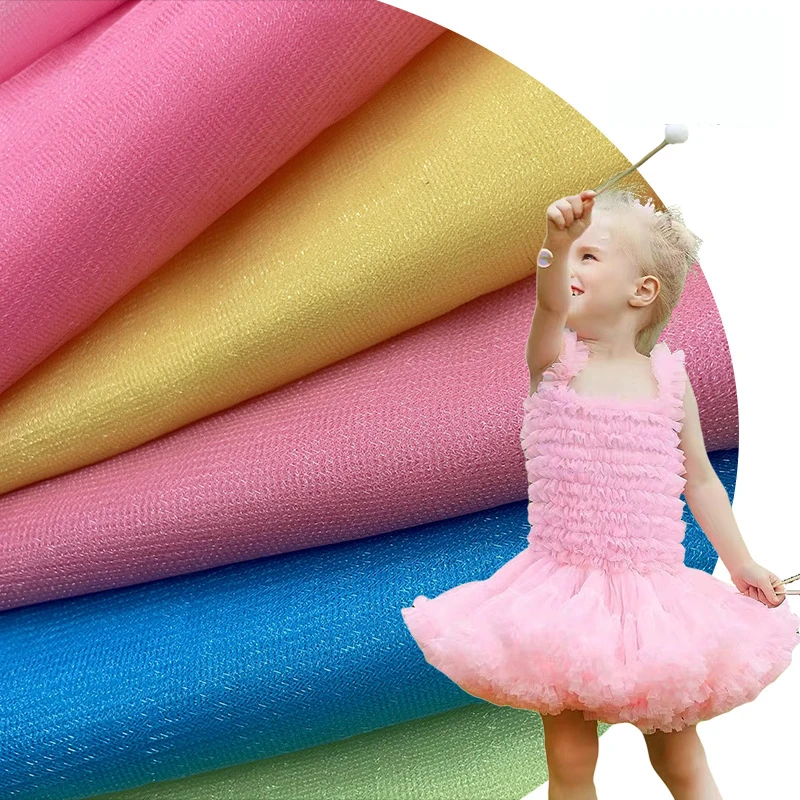 Tulle Bridal Wedding Sequin Fabric Lightweight 100% Polyester 30 Gsm Tulle Fabric For Wedding Decor Kids Ballet Tutu Fabric